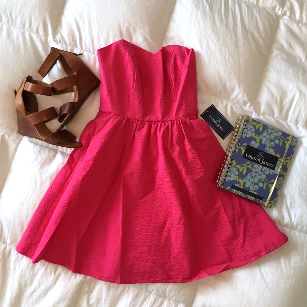 NWT! Lauren James Savannah Dress in Raspberry - Picture 3 of 4